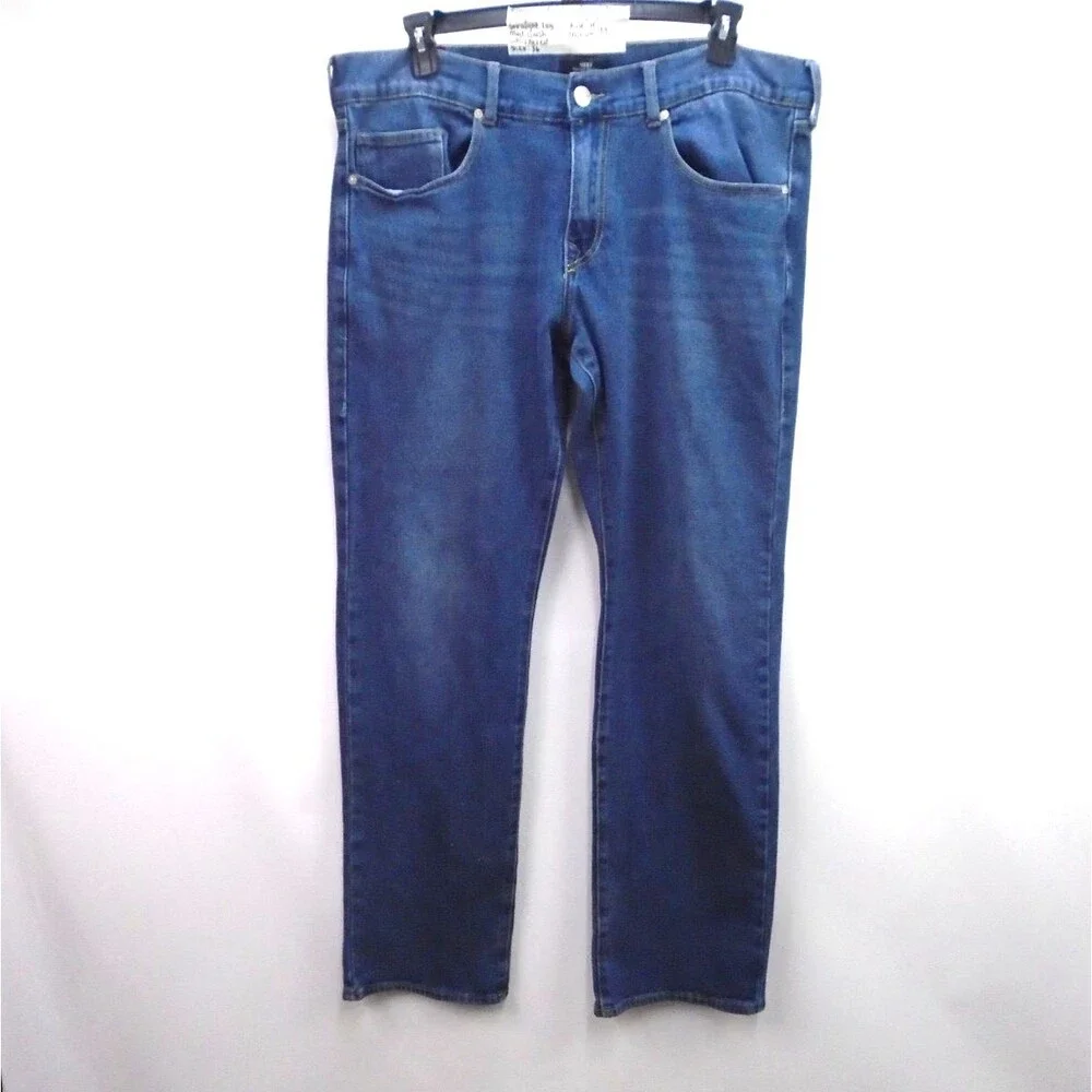 True Religion Ricky Jeans Men 36 Relaxed Straight Leg Med Wash Whiskered Stretch